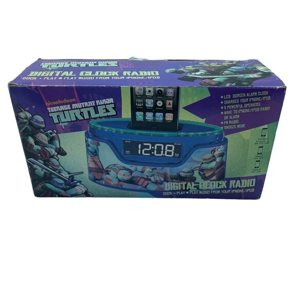 TMNT Digital Clock Radio Teenage Mutant Ninja Turtles Nickelodeon - Picture 1 of 10